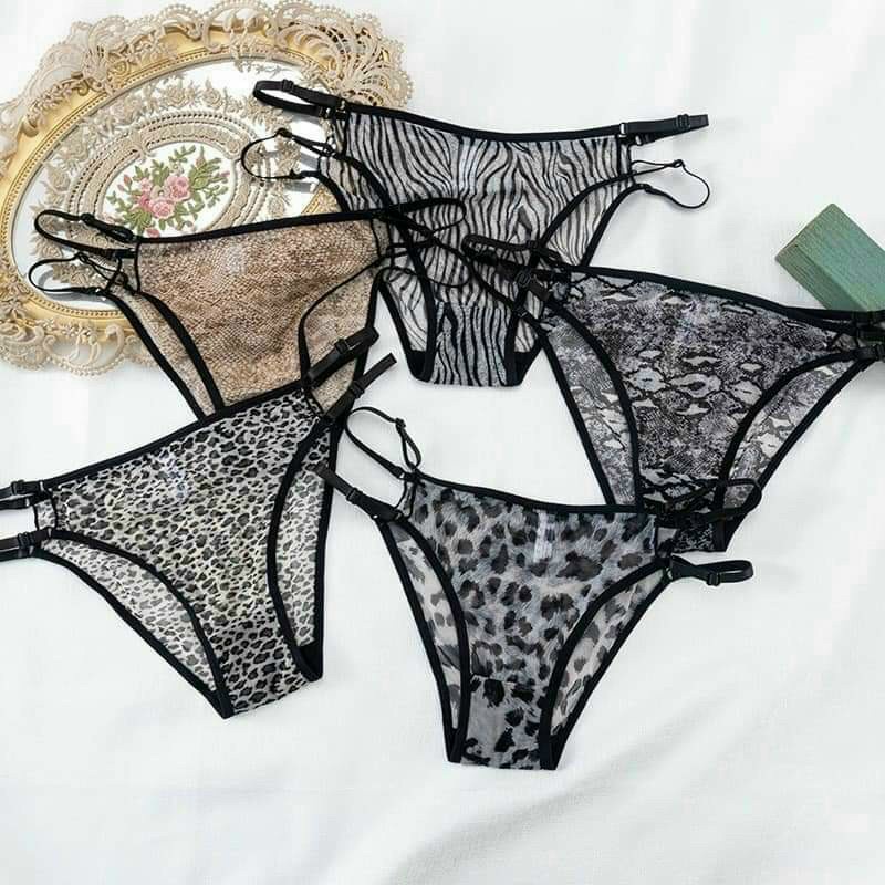 Quần lót nửa mông da beo dây rút sexy 8169