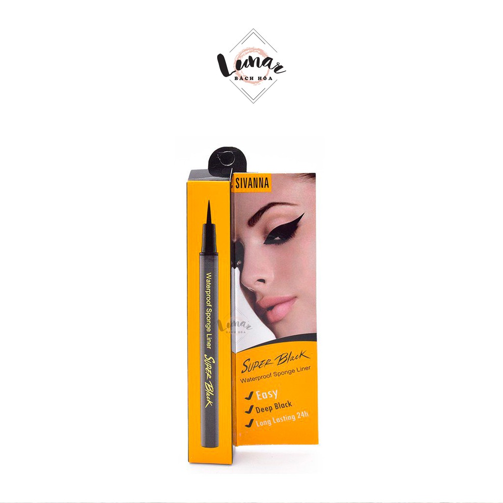 Bút Kẻ Mắt Nước Không Trôi Sivanna Super Black Eyeliner Màu Đen EP030
