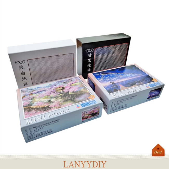 Đồ chơi xếp hình địa ngục màu đen giảm căng thẳng 1000 mảnh cho người lớn/ trẻ em