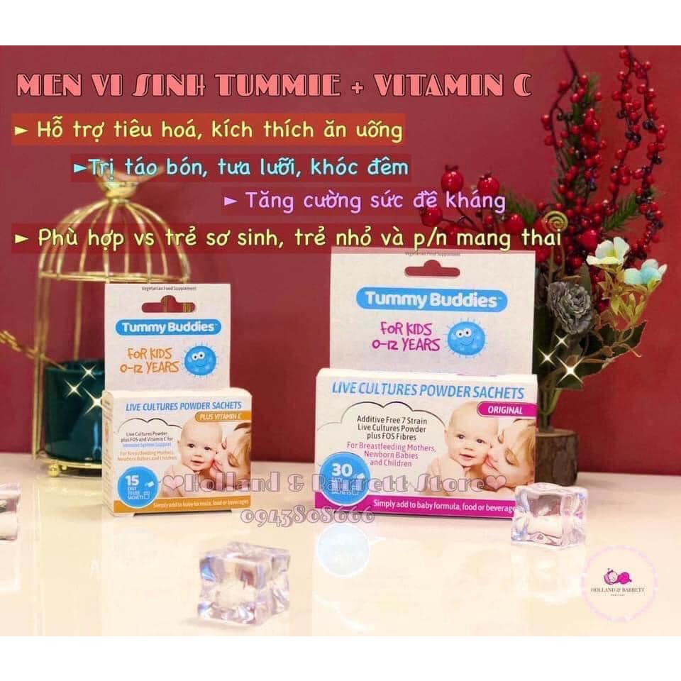 Men vi sinh Tummy Buddies của Anh cho trẻ từ sơ sinh hộp 15 gói