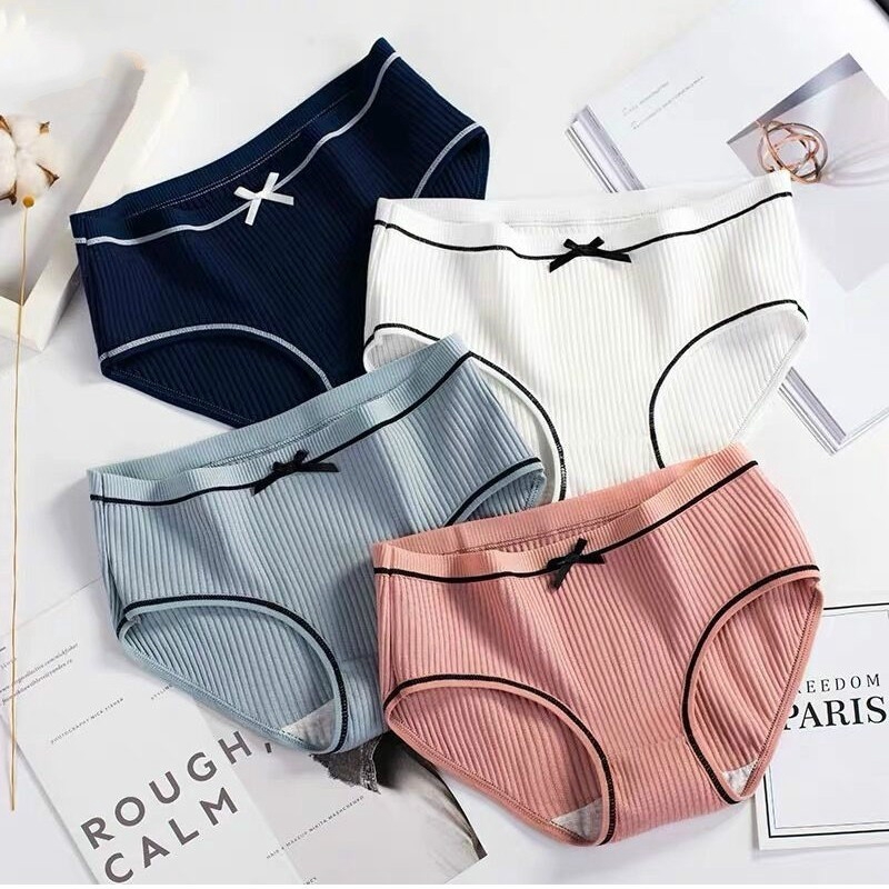 Quần lót cotton lưng vừa thoải mái xinh xắn hợp thời trang cho bạn gái