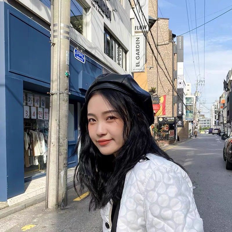 Mũ Beret BÍ Chất Liệu PU( Hình Tự Chụp)