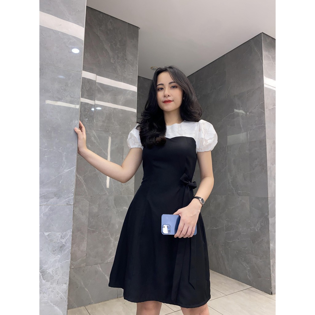 [Mã FAGREEN245 giảm 10% tối đa 30K đơn 99K] Đầm đen mềm mát che bụng mỡ