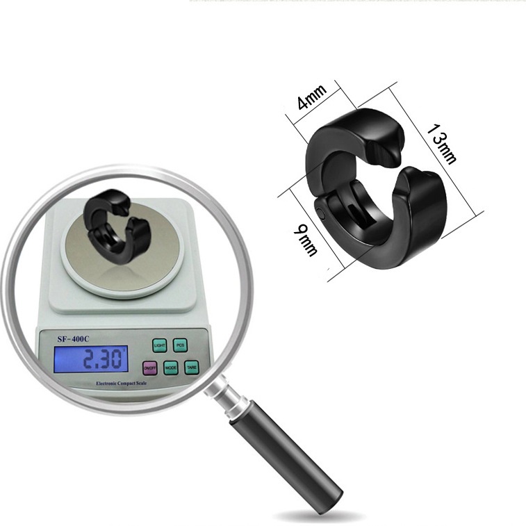 Set 2 Khuyên Tai Kẹp vành tai (Đen, trắng) - Bim's House