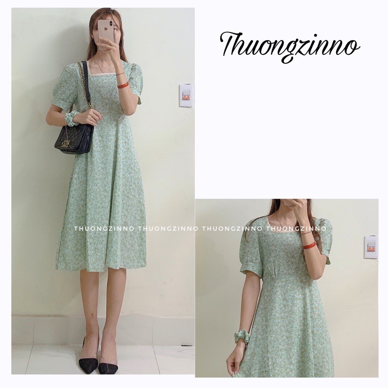 Váy hoa vintage Nàng Thơ loại đẹp dày dặn dánh dài Đầm hoa ulzzang hàng Quảng Châu | BigBuy360 - bigbuy360.vn