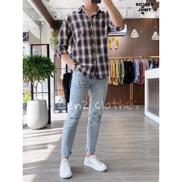 SƠMI NAM TAY DÀI NHIỀU MÀU - SỌC CARO NAM - Hàng mới về