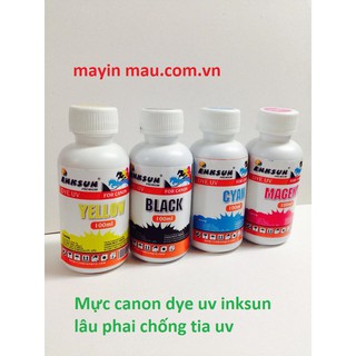 Combo 4 chai mực canon dye uv 100ml