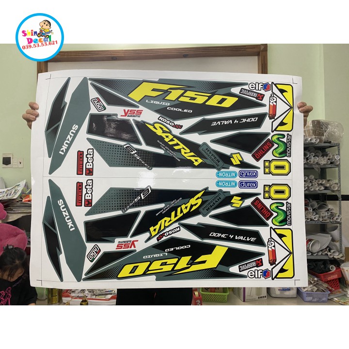 [SHIN DECAL] Tem xe Satria fi dán xe xám xi măng