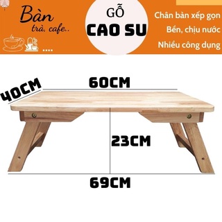 Bàn gỗ xếp gọn chân thang 60x40x23cm (Tự nhiên)