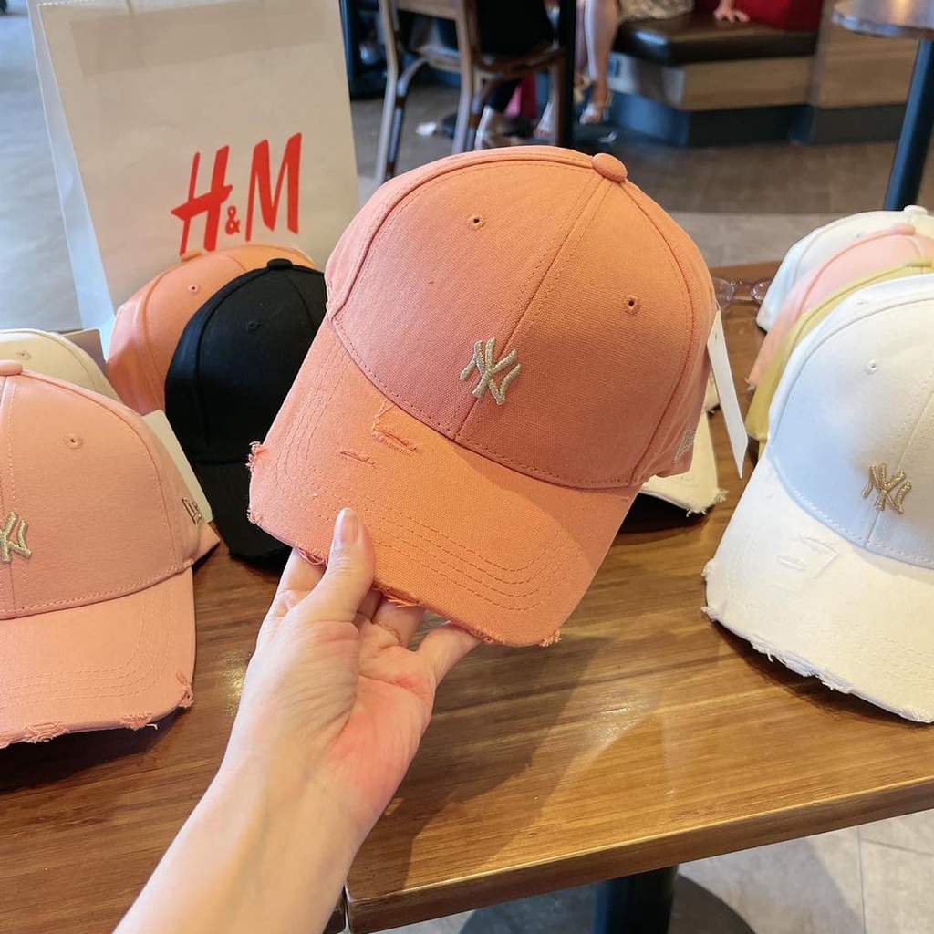 Mũ lưỡi trai rách ❤️ Nón thêu chữ NY phong cách Ulzzang form unisex nam nữ