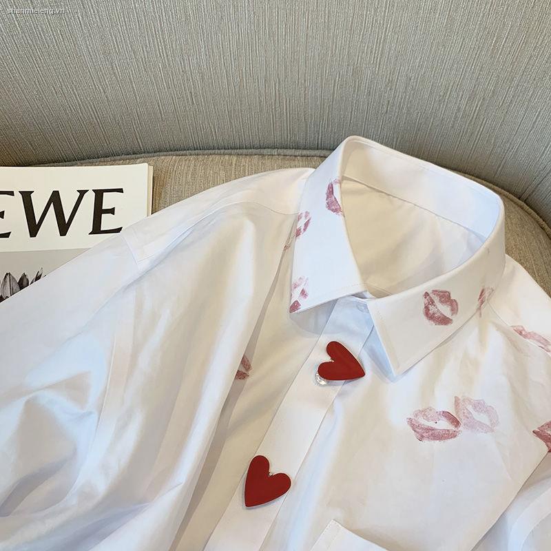 Áo sơ mi tay dài dáng rộng phong cách mùa thu thời trang cho nữ