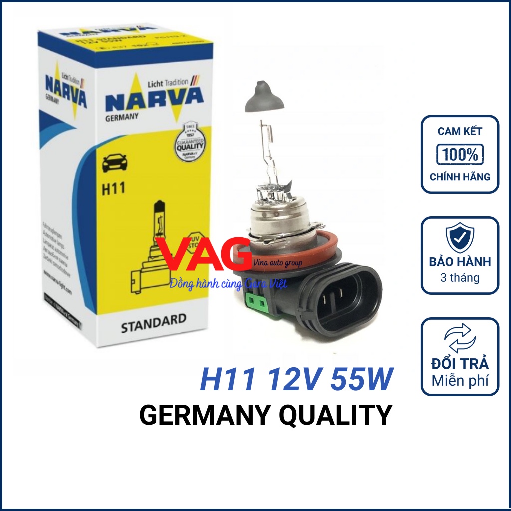 Bóng đèn NARVA H11 12V 55W chính hãng đến từ Đức