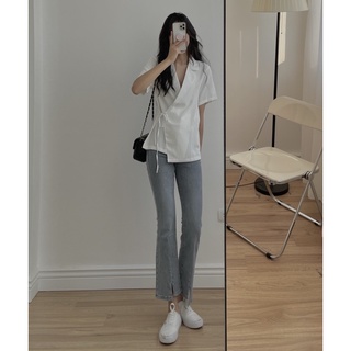 Sơ mi cổ vest buộc chéo 2253