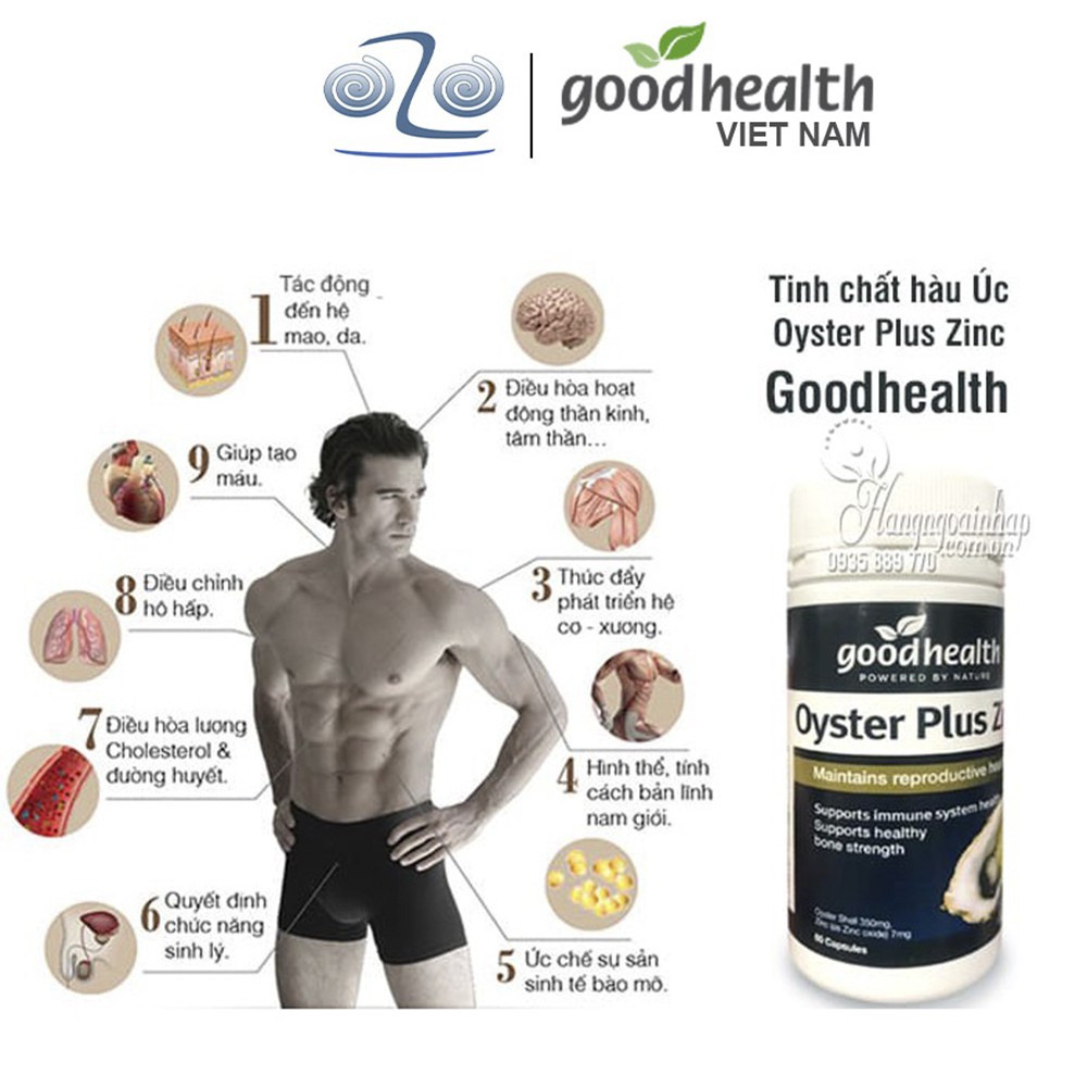 Tinh chất hàu New Zealand Good Health Oyster Plus tăng cường sinh lý nam giới | olostore