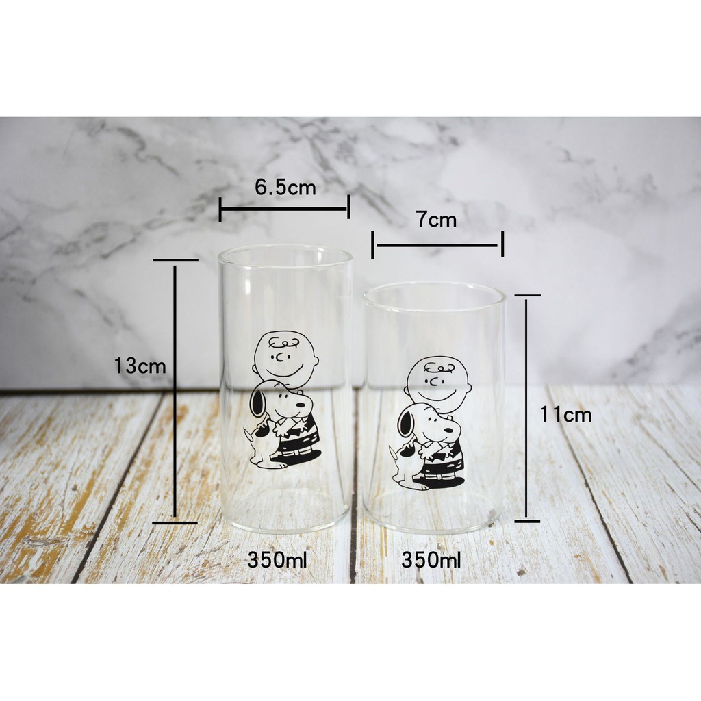 Cốc Ly Đứng Thủy Tinh Uống Nước, Trà Sữa Hình Snoopy Charlie