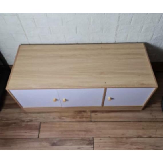 Tủ gỗ thấp kê cửa sổ ban công phòng khách trang trí 3 cánh , Kệ tivi phòng khách 100x34x34cm