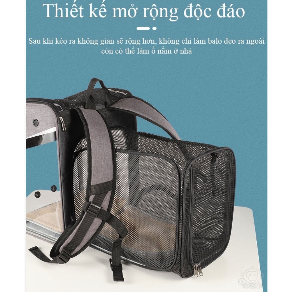 Balo đi chơi cho thú cưng chó mèo Extensible PET BackPack