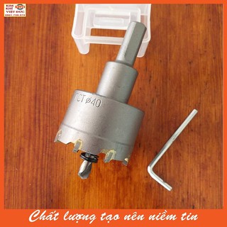 Mũi khoét lỗ sắt, thép, inox răng hợp kim 40mm loai tốt