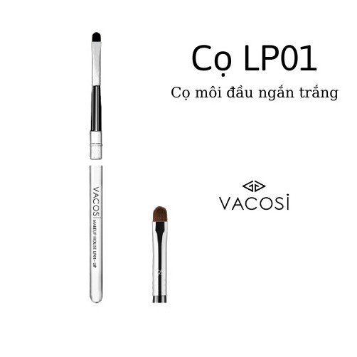 Cọ‎ đánh môi Vacosi LP01 đầu﻿ ngắn màu bạc