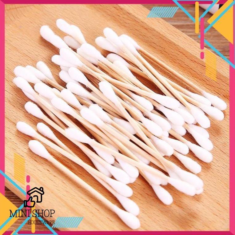 Sỉ 100 Túi Tăm Bông, Thân Gỗ  Ráy Tai Thân Thiện Với Môi Trường Loại 100 Que
