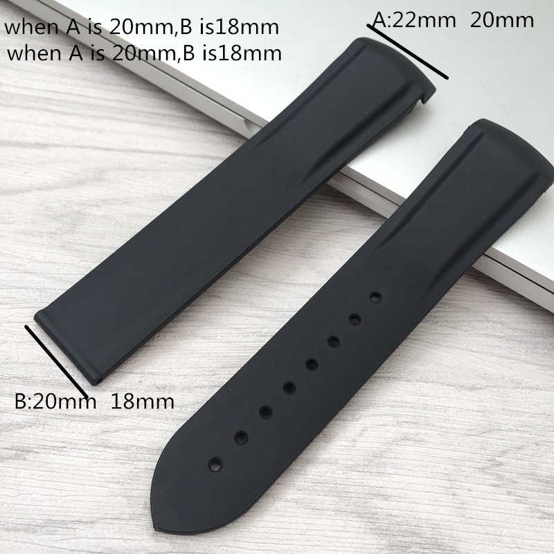 Dây đeo đồng hồ cao su silicone phù hợp cho Omega Omega Speedmaster 362 dây đeo phông chữ cao su khóa gấp 22mm nam