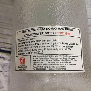 Set 2 bình 900ml Komax