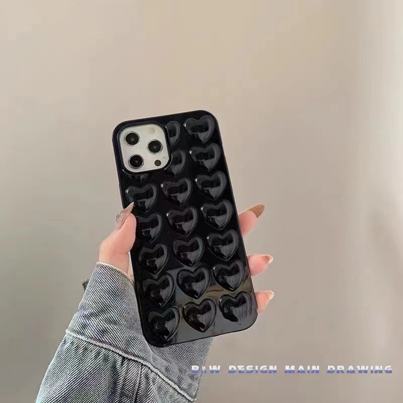 Ốp Điện Thoại Mềm Chống Sốc Hình Trái Tim 3D Dễ Thương Cho iPhone 13 12 11 Pro MAX XR IX XS MAX i6 7 8 Plus
