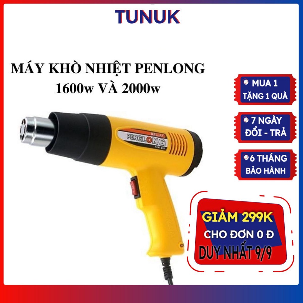 Máy khò nhiệt, thổi hơi nóng Penlong 1600w có chỉnh nhiện độ ,và 2000w