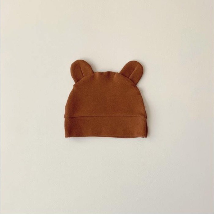 Bộ áo liền quần và quần dài + nón họa tiết chú gấu xinh xắn dành cho bé sơ sinh