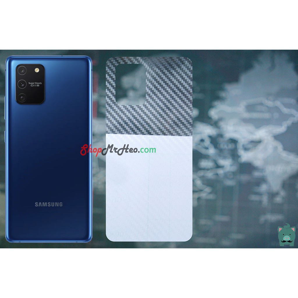 Skin Dán Mặt Sau Lưng Vân 3D Samsung Galaxy Note 10 Lite - S10 Lite - Carbon, Hình Hộp, Nhám, Vân Da