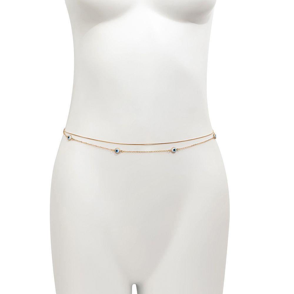 Dây Xích Thắt Lưng Hai Lớp Bằng Đồng Cá Tính Phong Cách Punk Có Thể Điều Chỉnh Dành Cho Nữ