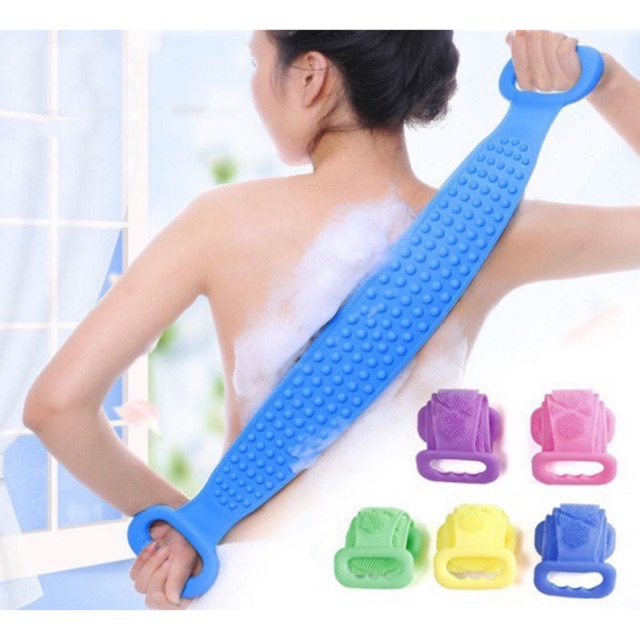 Dây Tắm Chà Lưng Silicon  FREESHIP Dây Tắm Kỳ Lưng Silicon 2 Mặt Massage Tẩy Tế Bào Chết Giúp Lưu Thông Máu