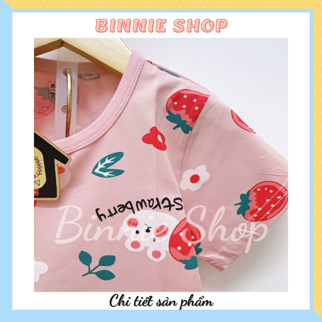 XẢ KHO  Đồ bộ bé gái BINNIE SHOP Bộ thun cộc tay cotton quảng châu xuất hàn cho bé từ 7 đến 10 kg BGL