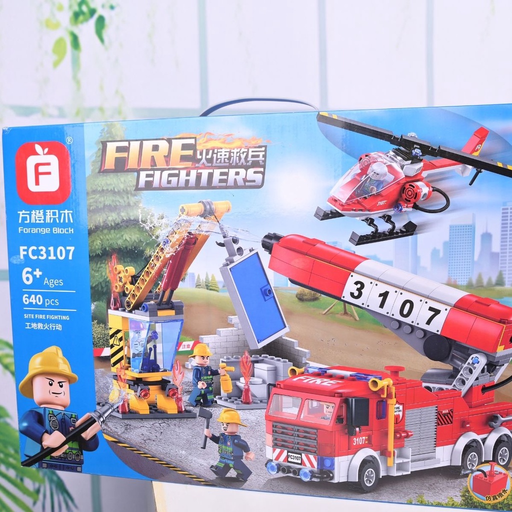 LeGo Cứu Hỏa FC 3107- 640 Chi Tiết. Lắp Ráp Xếp Hình – Xe Cứu Hỏa.monmen.officialstore