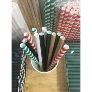 Ống hút giấy phi 12 trân châu (100 ống/túi) - 12x200 mm