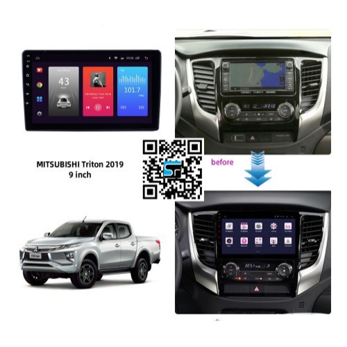 Màn Hình Android 9 inch Cho TRITON 2019-2021 - Đầu DVD Android Kèm Mặt Dưỡng Giắc Zin Cho MITSUBISHI TRITON - Điều Khiển