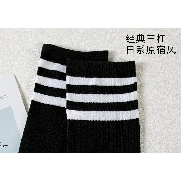 Vớ thun 3 sọc trên gối - A006