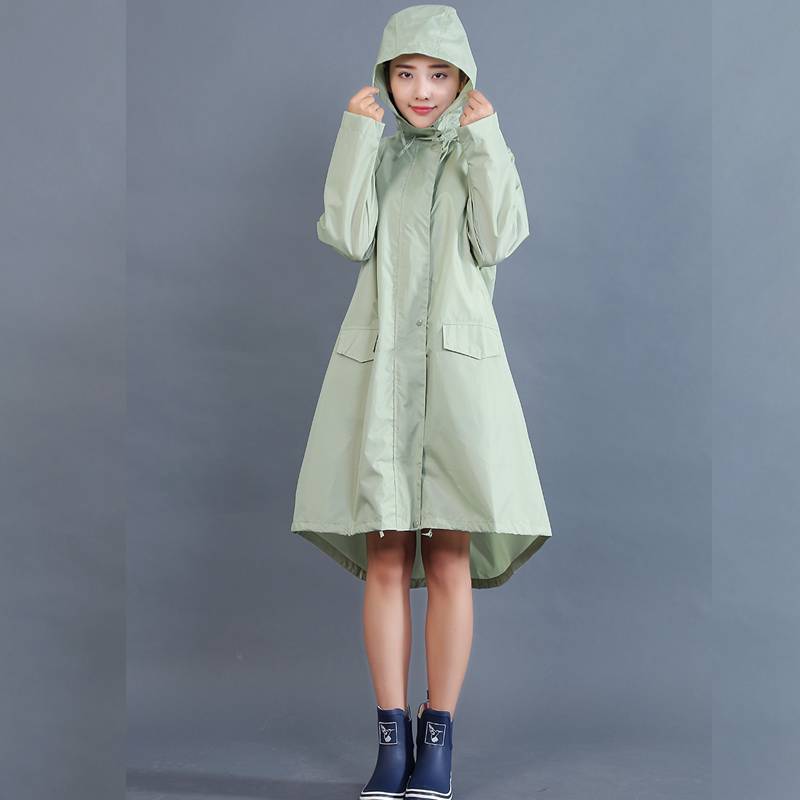 Áo Mưa Dáng Dài Chất Liệu Polyester Chống Thấm Nước Thời Trang Nhật Hàn Cho Nữ