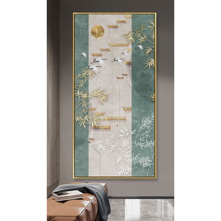 Tranh treo tường hiện đại phong thủy chim hạc bóng kiếng hoặc vải canvas ooopic_24001031