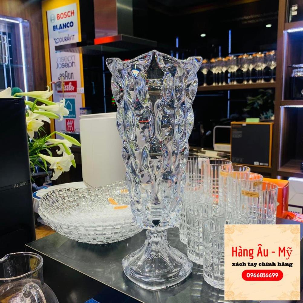 Lọ hoa pha lê chân đế cao cấp Bohemia Samba 40cm - Cam kết nhập từ Đức