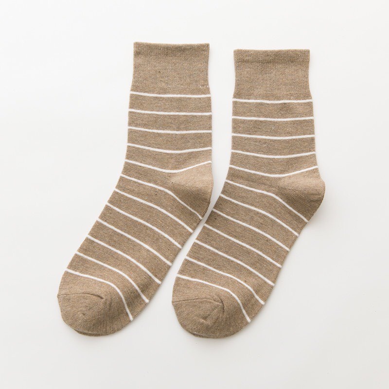 Tất nữ  TẶNG QUÀTất Nữ Kẻ Cổ Cao Phong Cách Vintage Hàn Quốc ,chất Cotton mềm mại mã T05