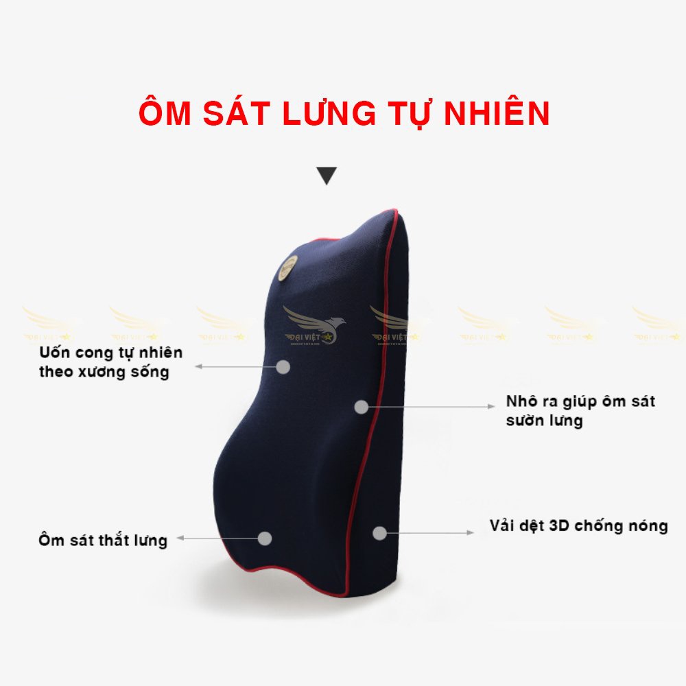 Bộ Gối Tựa Đầu và Tựa Lưng Ô Tô Cao Su Non – Bộ Gối Tựa Giúp Lái Xe Không Bị Đau Lưng – Mỏi Cổ