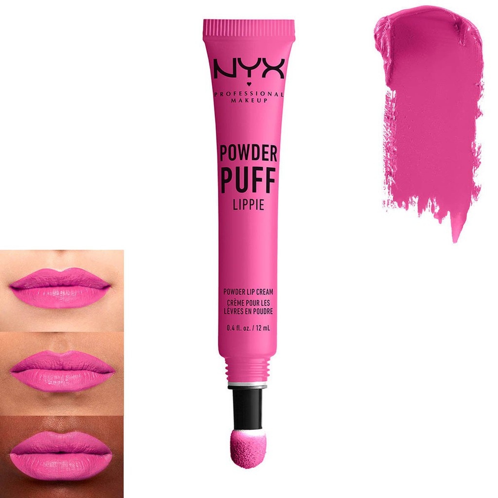 Son kem NYX Professional Makeup Powder Puff Lippie Powder Lip Cream PPL05 Teenage Dream màu hồng cánh sen