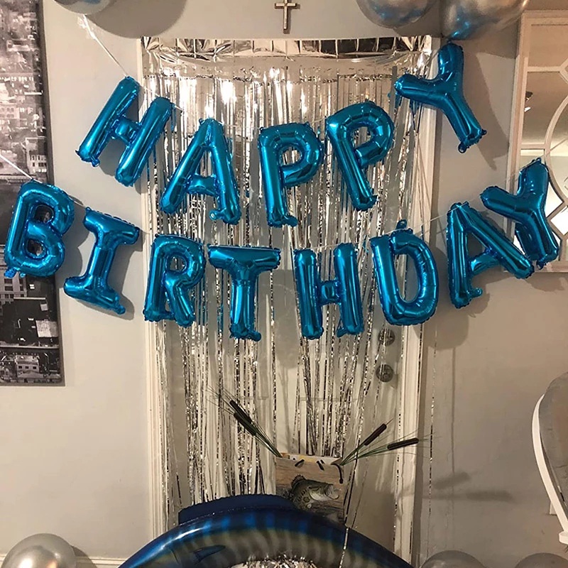 Set 13 Bong Bóng Trang Trí Tiệc Sinh Nhật Màu Vàng Hồng