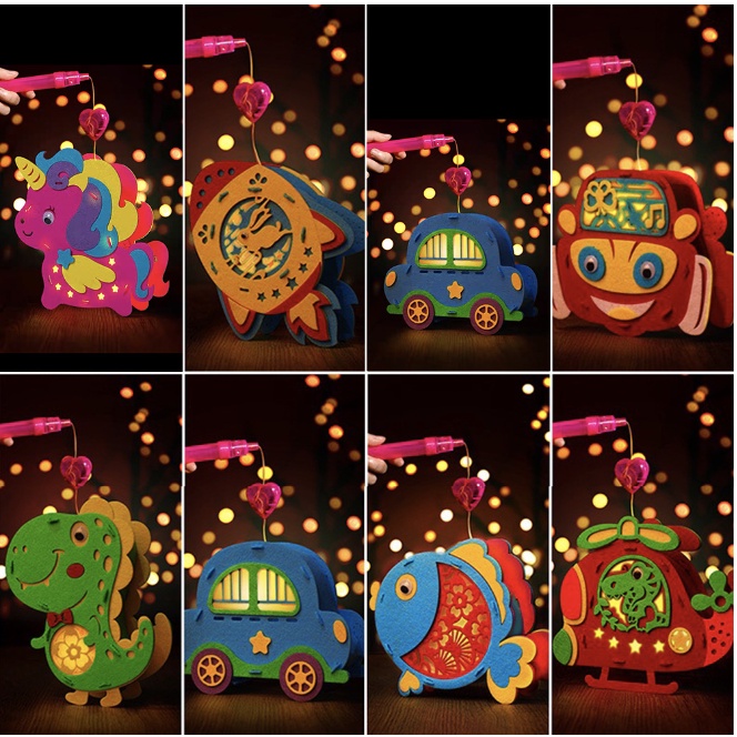 Đồ chơi đèn lồng trung thu phát nhạc vải dạ handmade