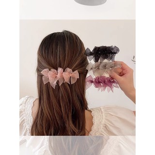 Kẹp tóc nơ voan bo viền dễ thương 🌹🌹