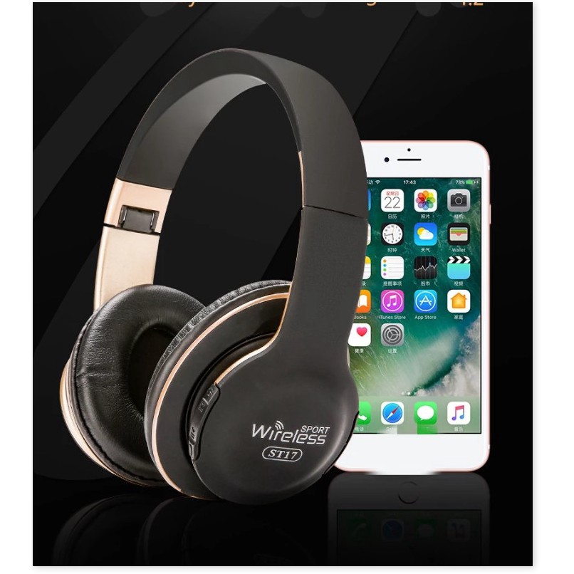 Tai Nghe Bluetooth B17, Tai Nghe Cao Cấp Chụp Tai, Nghe Hay Thời Gian Sử Dụng Lâu, Thiết Kế Trẻ Trung Năng Động. | BigBuy360 - bigbuy360.vn