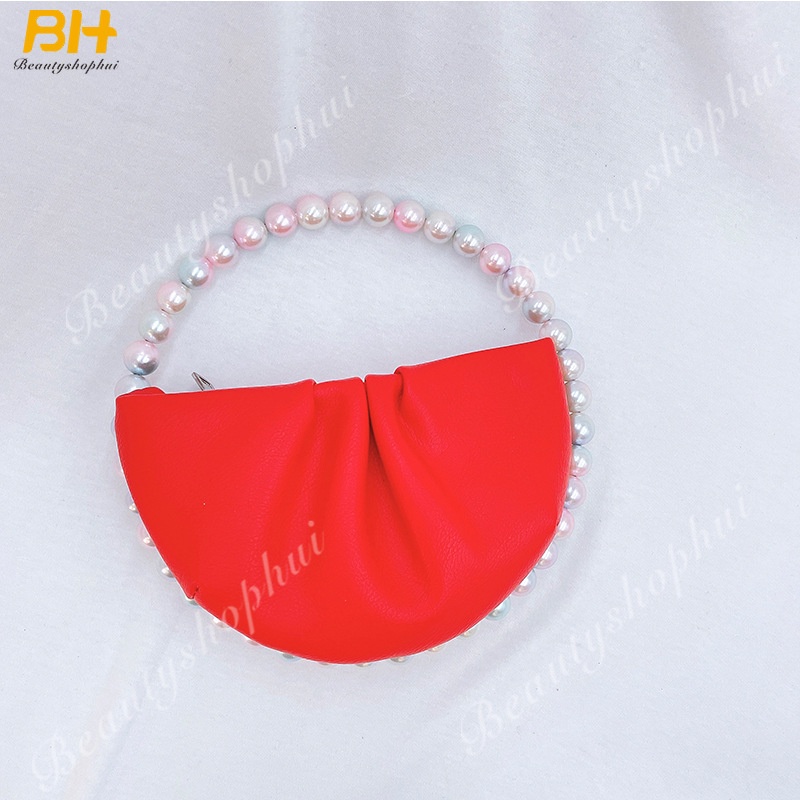 Túi Xách Tròn Đính Ngọc Trai Giả Thiết Kế Mới Thời Trang Dành Cho Nữ 2022