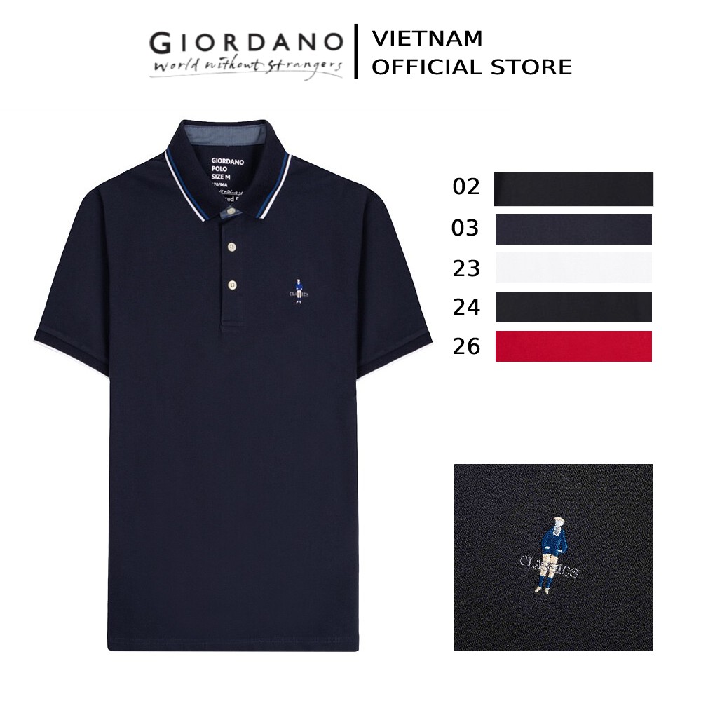 [Mã WABRWM12 giảm 10% đơn 99K] Áo Thun Nam Có Cổ Polo Giordano 01019260