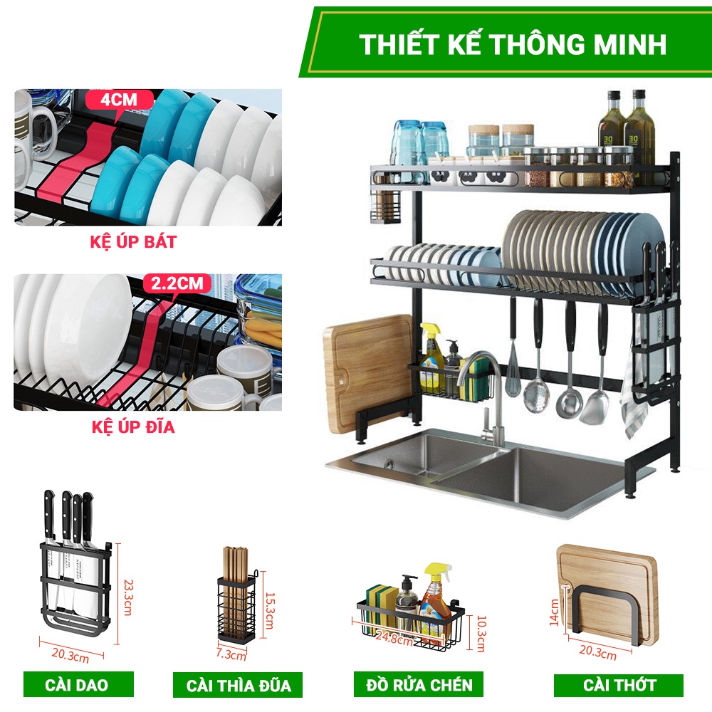 Kệ úp chén bát, giá để đồ rửa bát đĩa nhà bếp đa năng chất liệu sơn tĩnh điện cao cấp LABI VN LB065